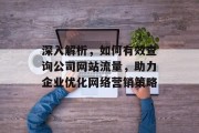 深入解析，如何有效查询公司网站流量，助力企业优化网络营销策略