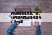 揭秘刷网站流量广告，如何提升网站曝光度与广告效果