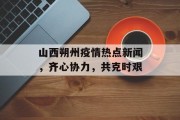 山西朔州疫情热点新闻，齐心协力，共克时艰