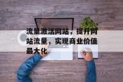 流量激活网站，提升网站流量，实现商业价值最大化