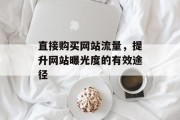 直接购买网站流量，提升网站曝光度的有效途径