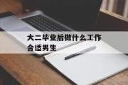 大二毕业后做什么工作合适男生