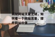 揭秘网站流量之谜，如何看一个网站流量，提升网站价值