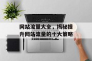 网站流量大全，揭秘提升网站流量的十大策略