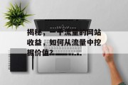 揭秘，一千流量的网站收益，如何从流量中挖掘价值？
