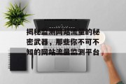 揭秘监测网站流量的秘密武器，那些你不可不知的网站流量监测平台