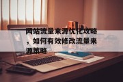 网站流量来源优化攻略，如何有效修改流量来源策略