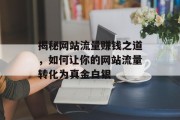 揭秘网站流量赚钱之道，如何让你的网站流量转化为真金白银