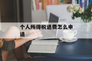 个人所得税退费怎么申请