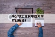 降分填志愿有哪些大学可以选择？