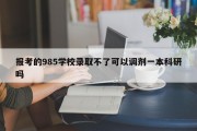 报考的985学校录取不了可以调剂一本科研吗