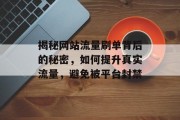 揭秘网站流量刷单背后的秘密，如何提升真实流量，避免被平台封禁