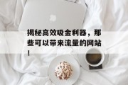 揭秘高效吸金利器，那些可以带来流量的网站！