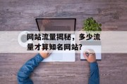 网站流量揭秘，多少流量才算知名网站？