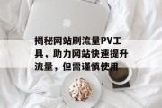 揭秘网站刷流量PV工具，助力网站快速提升流量，但需谨慎使用