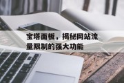 宝塔面板，揭秘网站流量限制的强大功能