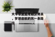 大学毕业后考取公务员，梦想启航的另一条路径