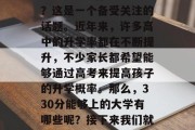 330分能上什么大学？这是一个备受关注的话题。近年来，许多高中的升学率都在不断提升，不少家长都希望能够通过高考来提高孩子的升学概率。那么，330分能够上的大学有哪些呢？接下来我们就一起看看吧。
