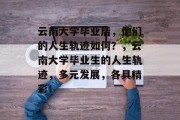 云南大学毕业后,他们的人生轨迹如何?,云南大学毕业生的人生轨迹,多元发展,各具精彩! 云南大学毕业后,他们的人生轨迹如何?,云南大学毕业生的人生轨迹,多元发展,各具精彩!