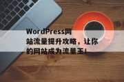 WordPress网站流量提升攻略，让你的网站成为流量王！
