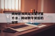 揭秘影视网站流量计算方法，揭秘数字背后的秘密