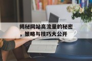 揭秘网站高流量的秘密，策略与技巧大公开