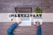 什么是可以上什么大学？