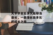 大学毕业后多久能够当县长，一条漫长而多元的成长之路