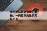 揭秘测试网站流量的奥秘，一网打尽流量的网址汇总
