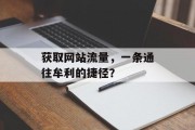 获取网站流量，一条通往牟利的捷径？