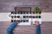 网站流量优化引流方法全攻略，提升网站访客量的秘诀解析