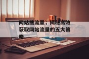网站搜流量，揭秘高效获取网站流量的五大策略