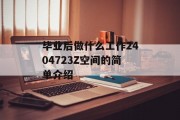 毕业后做什么工作2404723Z空间的简单介绍