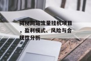 揭秘网站流量挂机项目，盈利模式、风险与合规性分析