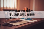 2023年北京体育赛事，激情点燃，精彩纷呈