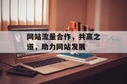 网站流量合作，共赢之道，助力网站发展