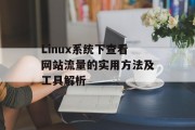 Linux系统下查看网站流量的实用方法及工具解析