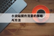 小说站提升流量的策略与方法