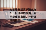 大学毕业后离职怎么办？一份详尽的指南，大学毕业后离职，一份详尽的指南