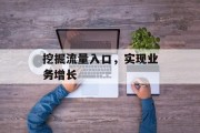 挖掘流量入口，实现业务增长