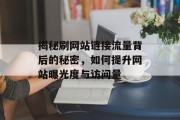 揭秘刷网站链接流量背后的秘密，如何提升网站曝光度与访问量