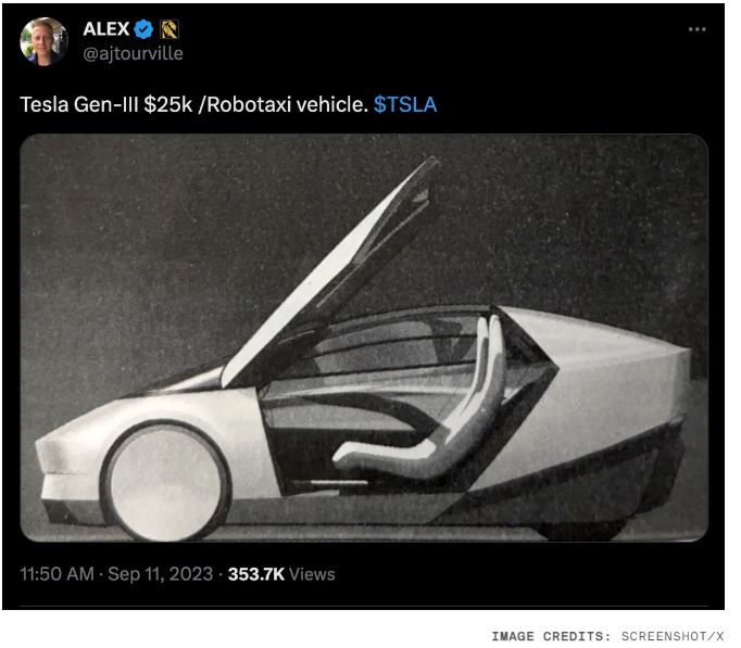 特斯拉机器人出租车长啥样?消息称是双座、车门像蝴蝶翅膀向上开启