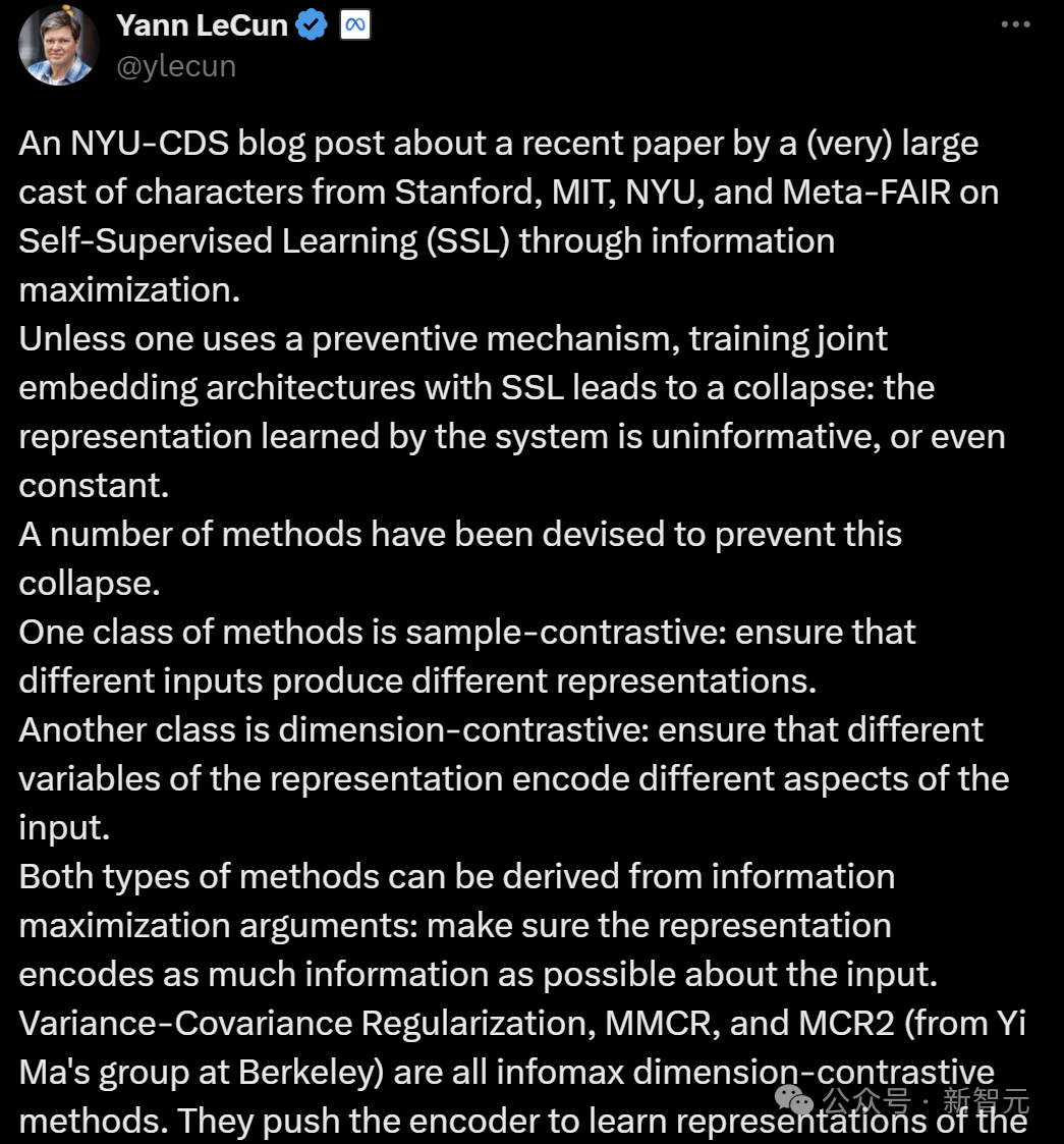 重新定义自监督学习，LeCun 团队让 MMCR 再进一步