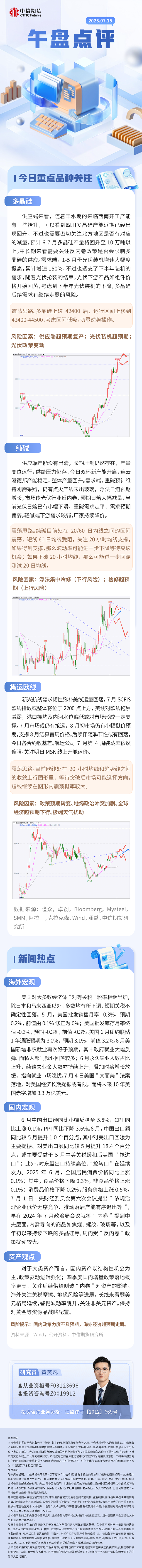 中信期货：午盘点评7.15