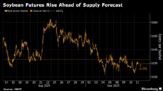 大豆价格上涨 交易员在美国农业部报告发布前权衡干旱天气影响